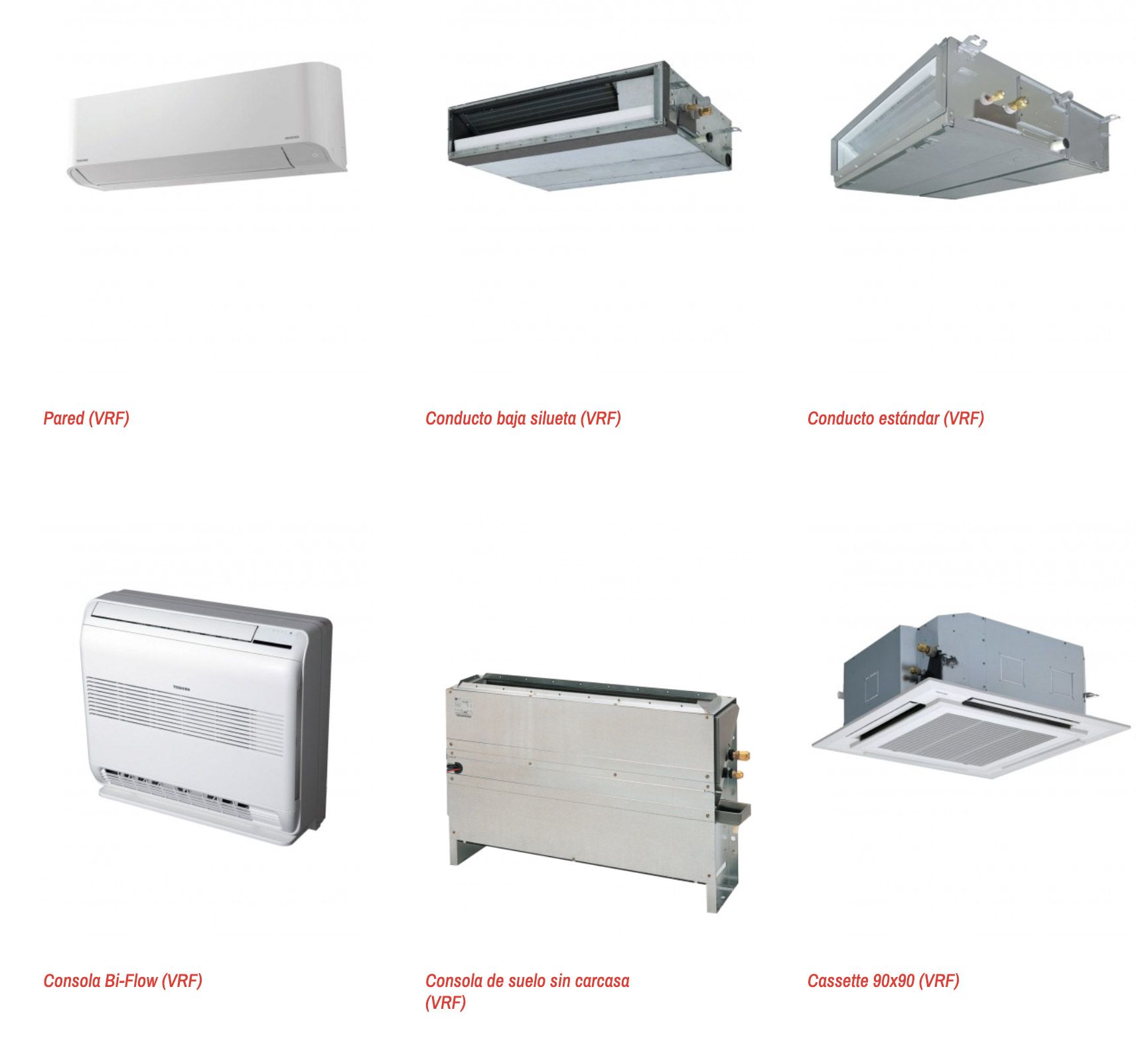 mini VRF unidades interiores