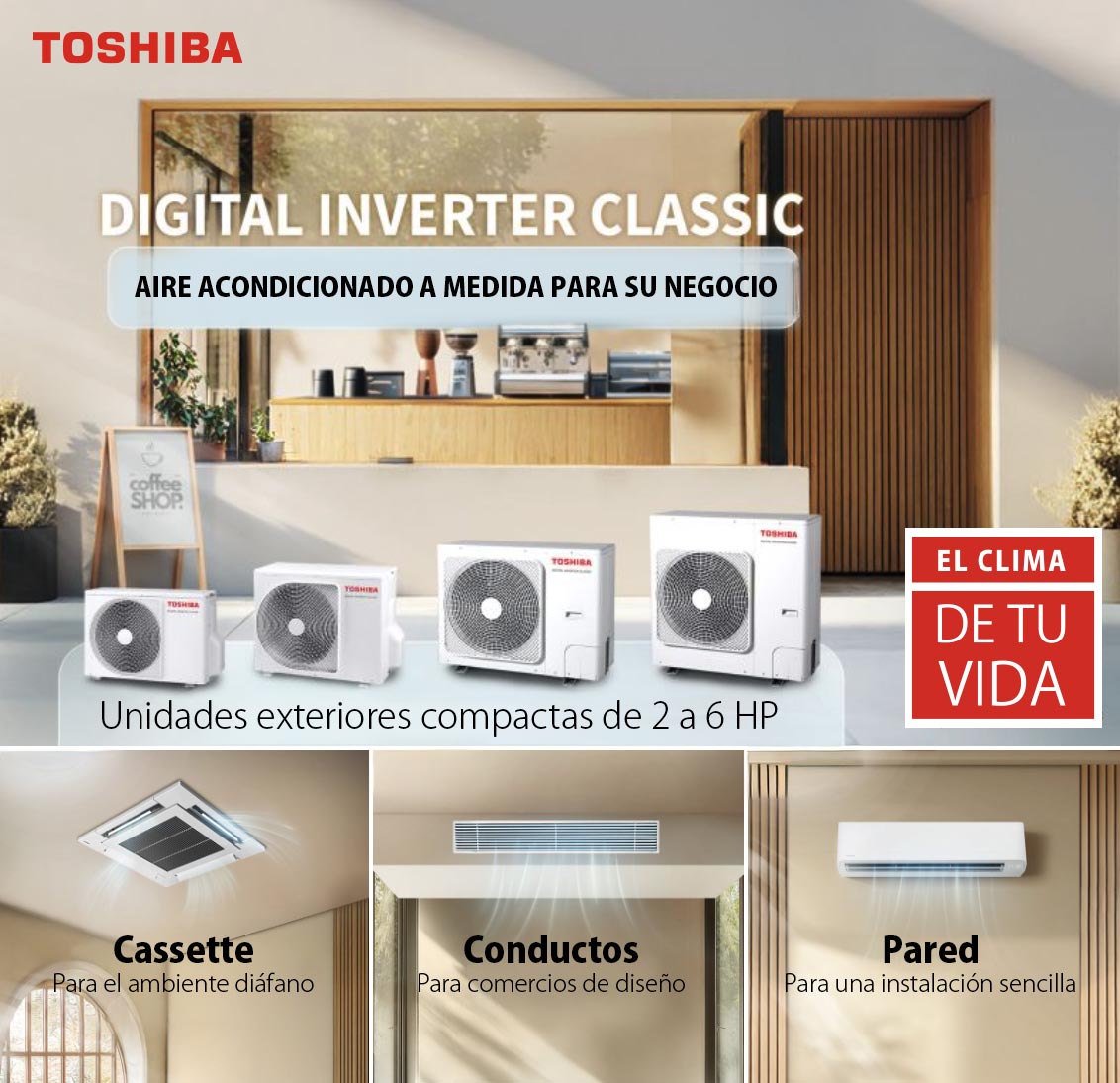 Aire acondicionado para comercios Digital Inverter Toshiba